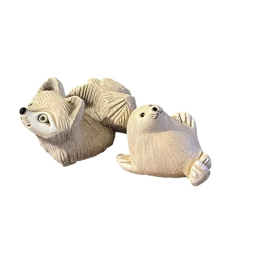 Artesania Rinconada Snowy Animals Fox Seal Figurine Set